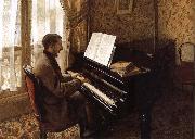 Gustave Caillebotte The young man plays the piano painting